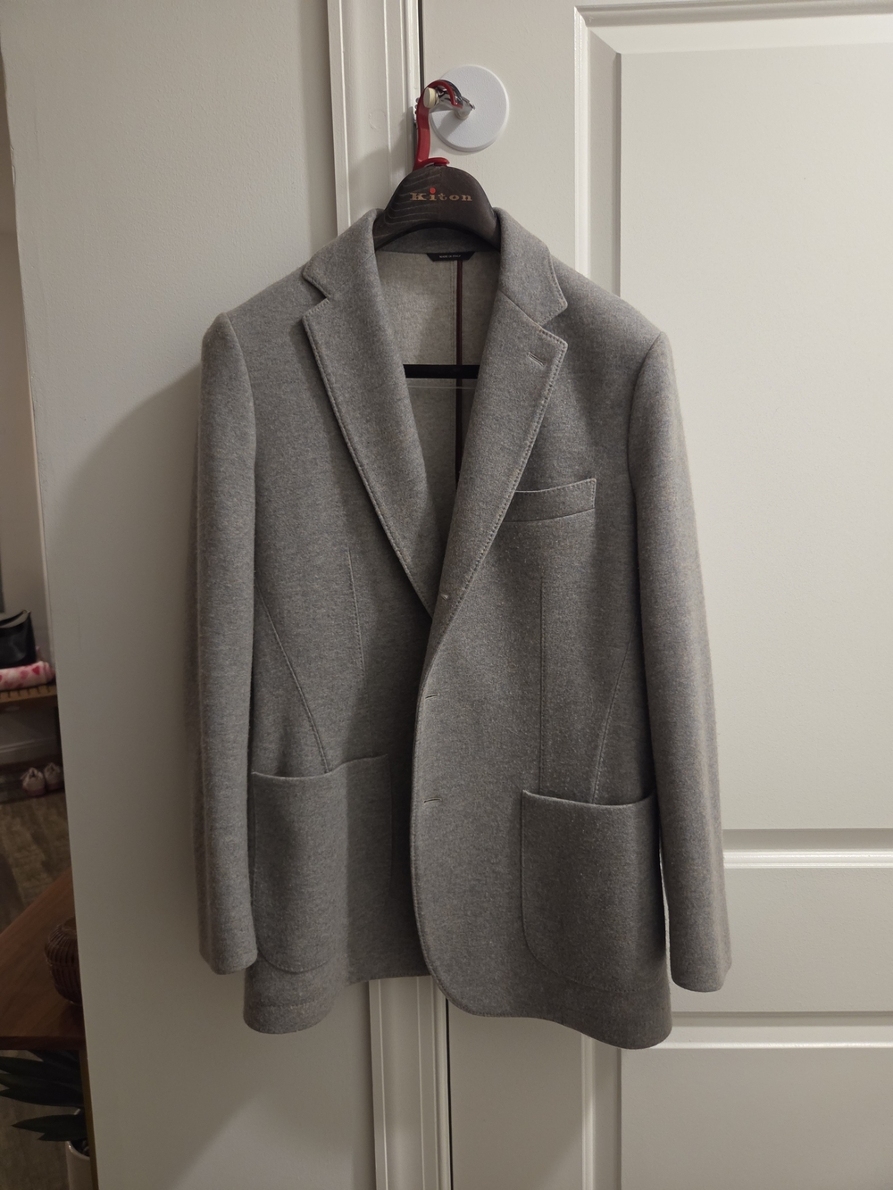 Men's Grey Knit Blazer - Casual Tailored Jacket